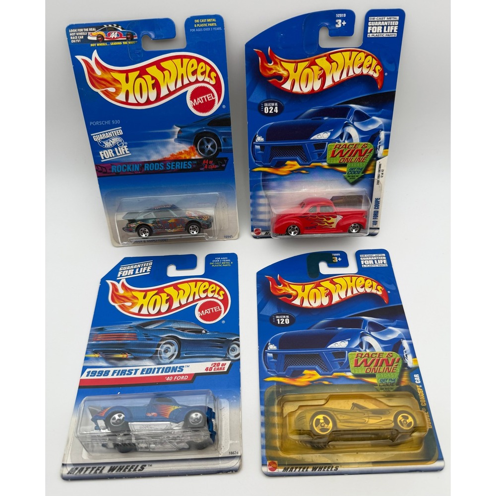 Hot Wheels Lot 4 Porsche 930 Rockin Rods 40 Ford Coupe Truck Dodge Concept Car